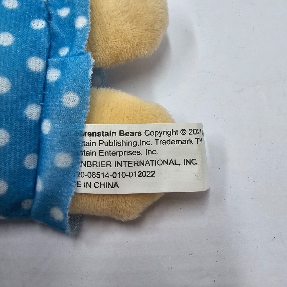 Berenstain Bears Sister Bear Plush Blue Polka Dot Nightgown Nightcap NWT Tag 9" - Picture 6 of 9